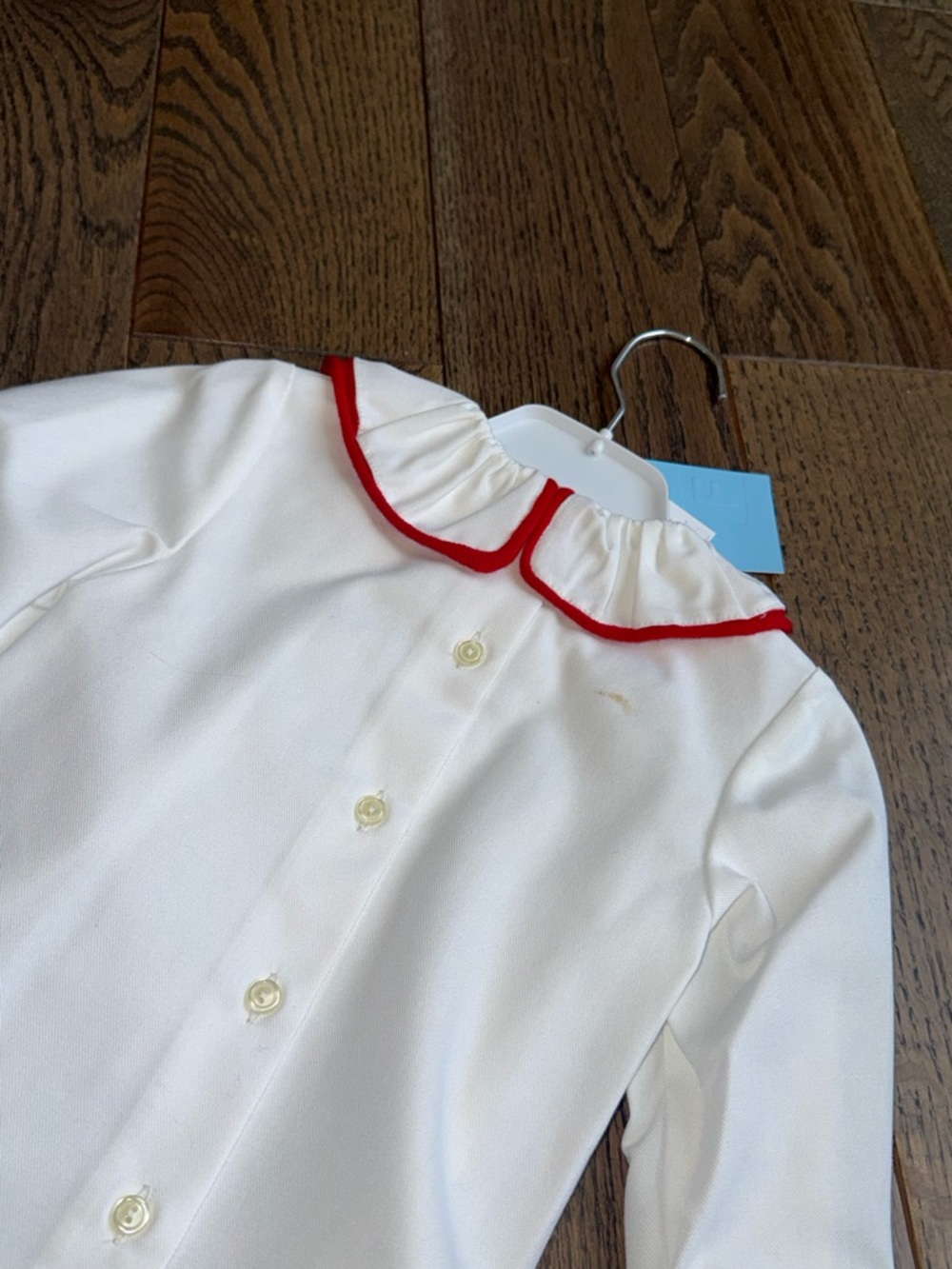 NWT Foque Spanish Heritage White Blouse with Red Ruffle Collar - 24M - Picture 7 of 7